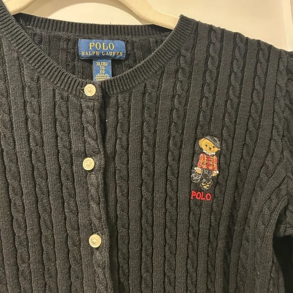 Polo by Ralph Lauren Black Cable Knit Sweater - Picture 2 of 6